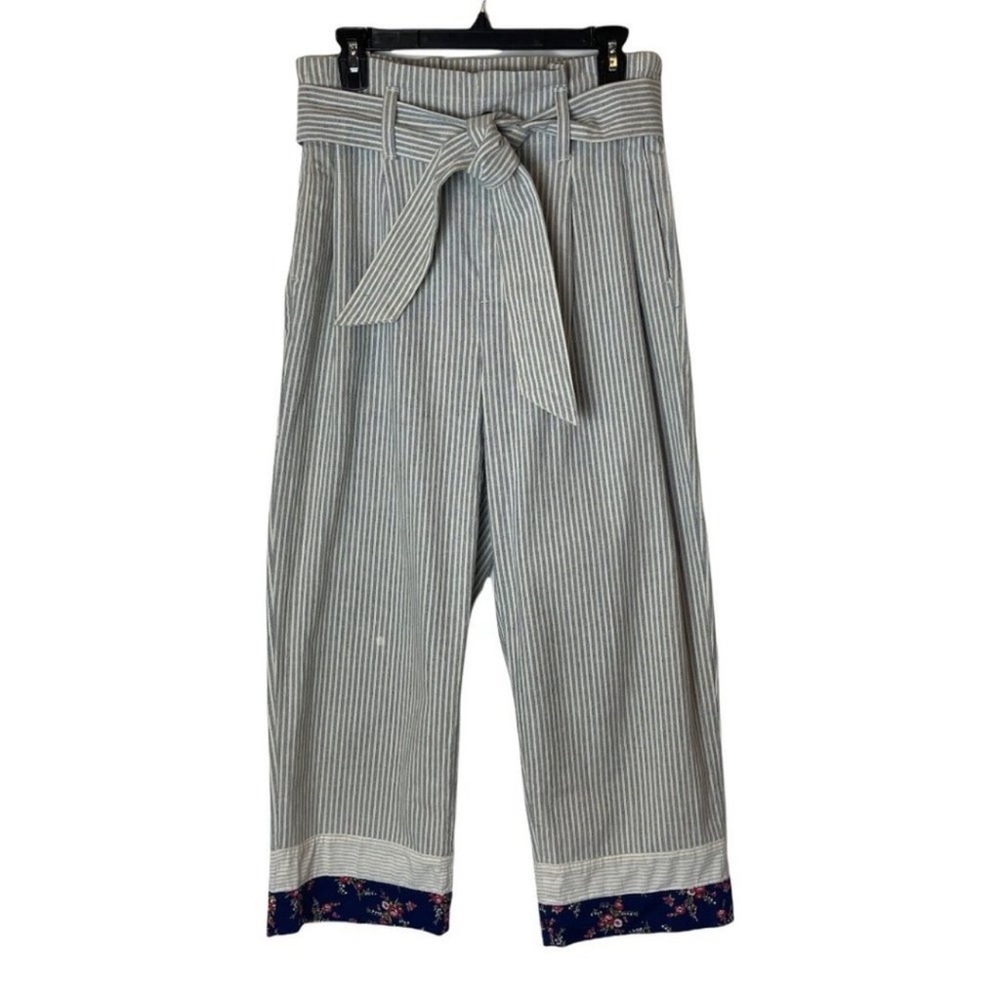 Madewell x New Denim Project Striped High-Waist Paperbag Ankle Pants - Picture 8 of 11